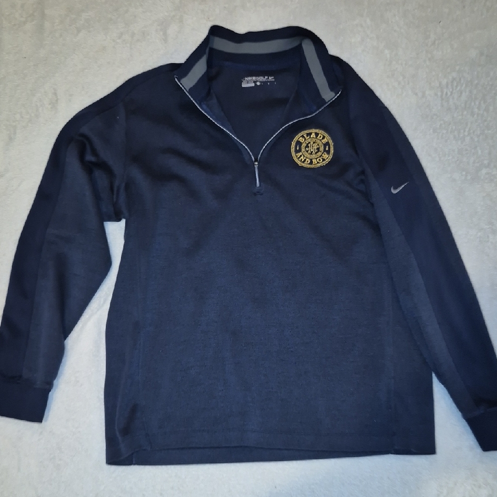 Nike Navy Half-Zip Pullover with Blade And Bow Logo